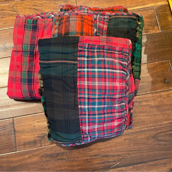 Pottery Barn Set of 3 Sullivan Plaid Patchwork Quilted Euro Sham 26” Square. - Picture 9 of 11